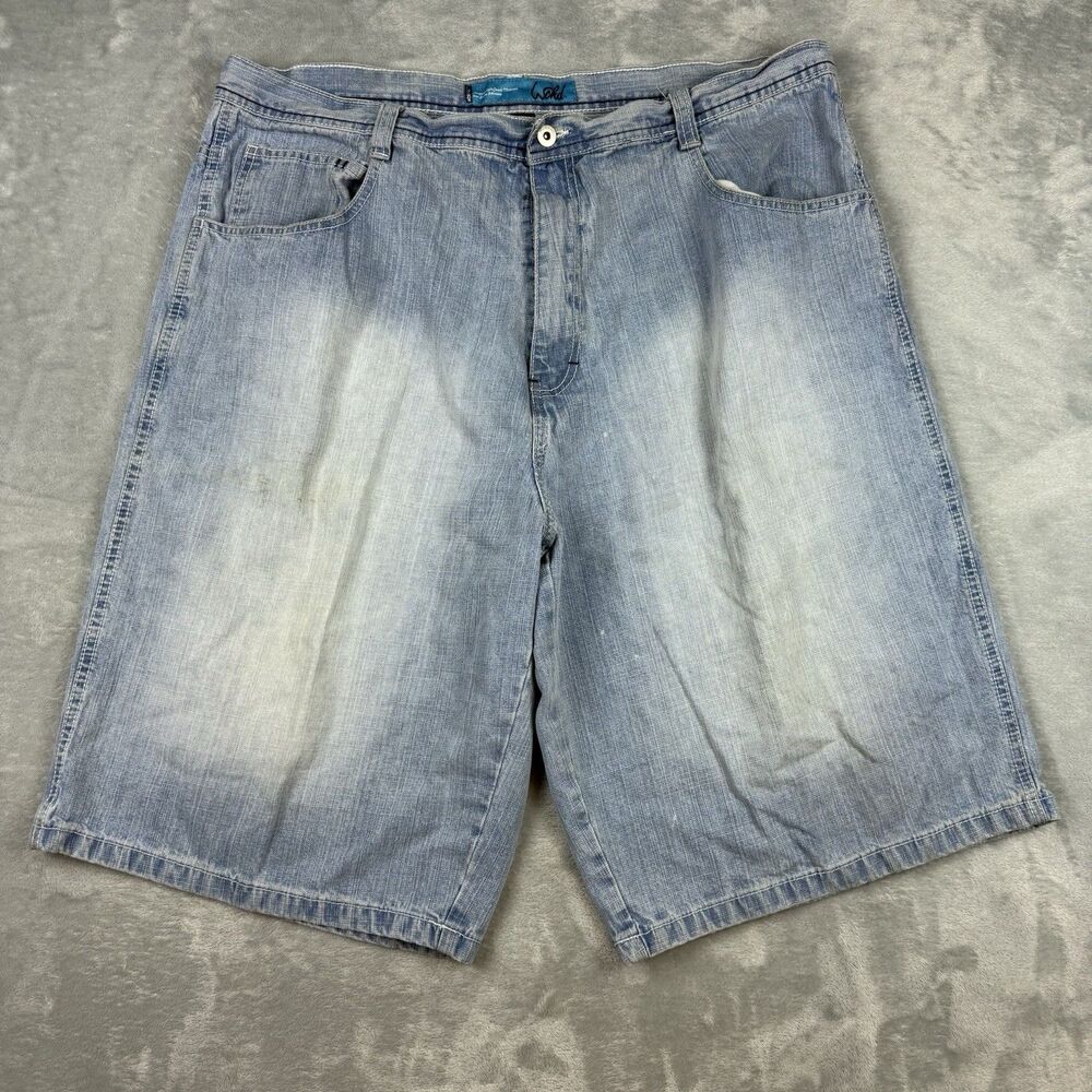 Y2K WCKD Light Wash Denim Shorts Men’s Size 42 Baggy Skater Hip Hop